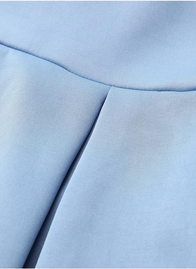Women's Sky Blue One-Shoulder Ruffle Dress