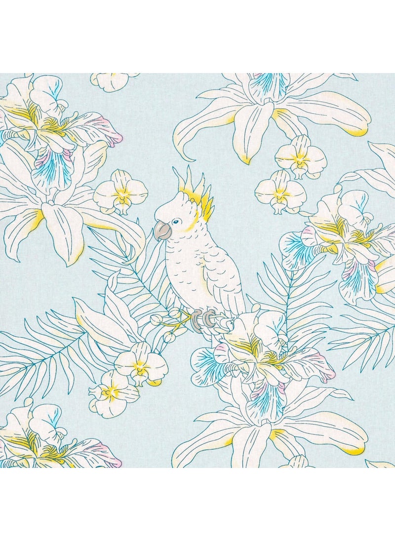 Haus Kinder King Size Bedsheet for Double Bed 144 TC Pure Cotton Bed Sheet Bed Set with 2 Pillow Covers Tropical Bird