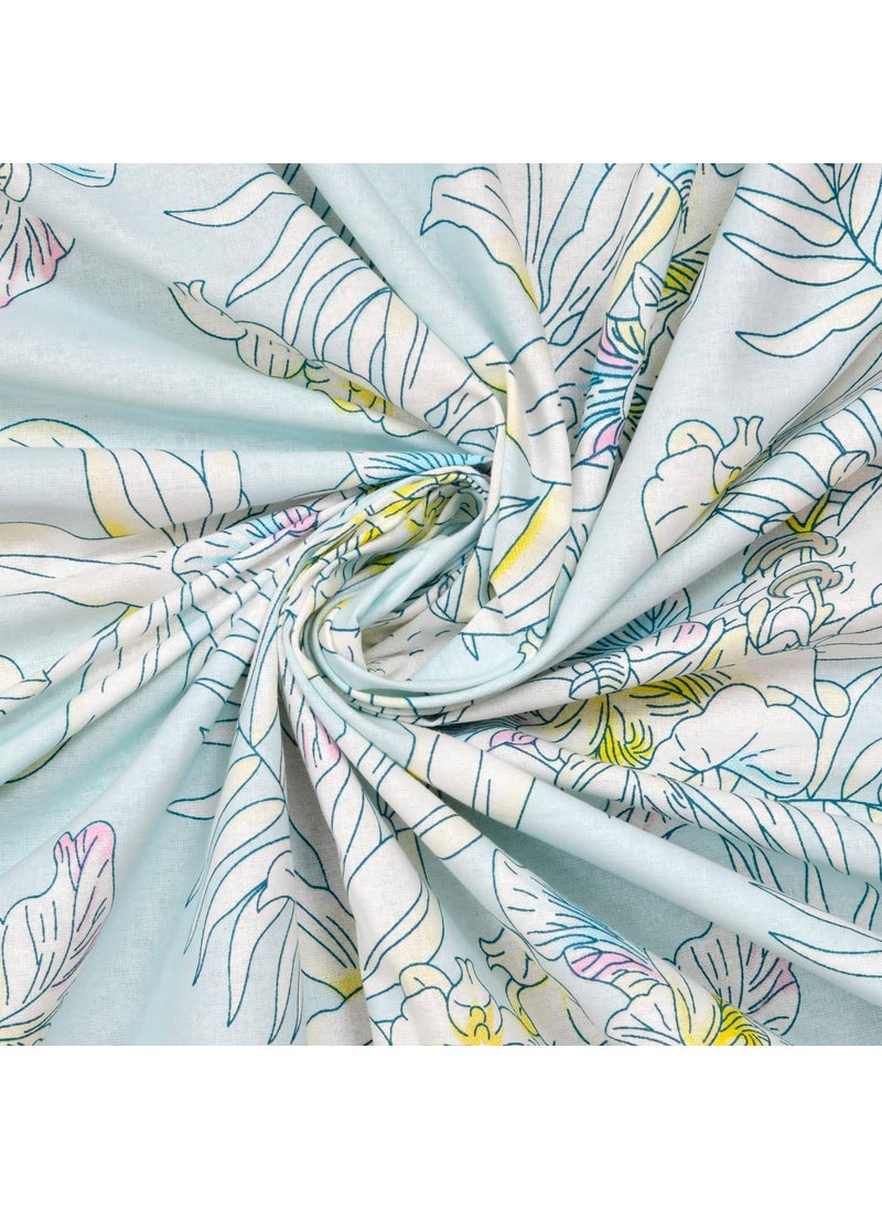 Haus Kinder King Size Bedsheet for Double Bed 144 TC Pure Cotton Bed Sheet Bed Set with 2 Pillow Covers Tropical Bird