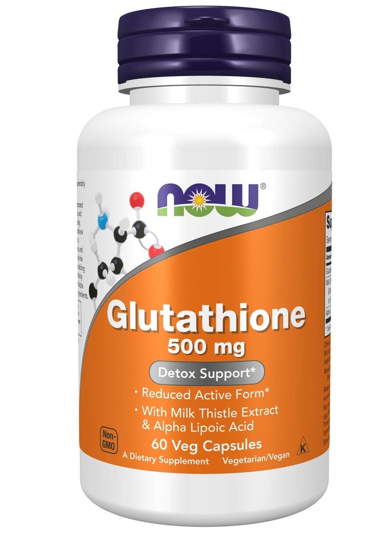 Glutathione 500mg Detox Support with Milk Thistle Extract and Alpha Lipoic Acid 60 Capsule