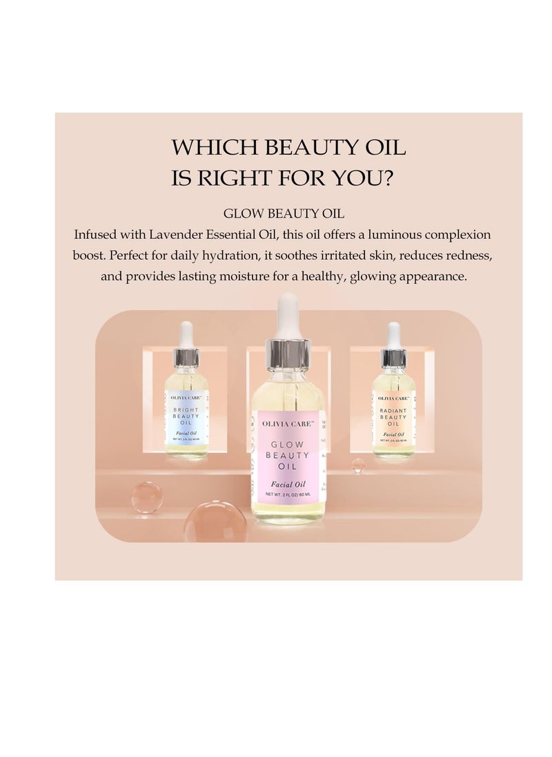 Olivia Care Facial Oil For Glowing Skin Infused with Rosehip, Safflower, Vitamin E & Lavender Essential Oil - Moisturize, Calms, Clear Pores & Antioxidants, Helps in Removing Acne scars