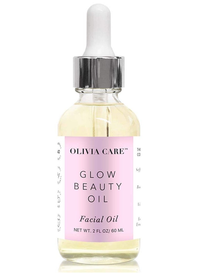 Olivia Care Facial Oil For Glowing Skin Infused with Rosehip, Safflower, Vitamin E & Lavender Essential Oil - Moisturize, Calms, Clear Pores & Antioxidants, Helps in Removing Acne scars