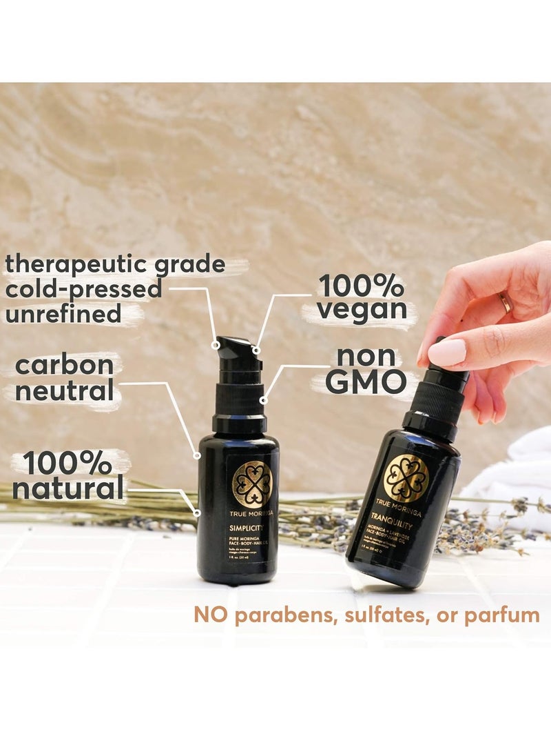 True Moringa Oil for Face, Body & Hair - 100% Pure Cold-Pressed Oil - Unrefined, Anti-aging, Reduce Wrinkles, Brightening Skin Tone, Minimize Age Spots - Vegan & Non-GMO (Neroli, 30 ml)