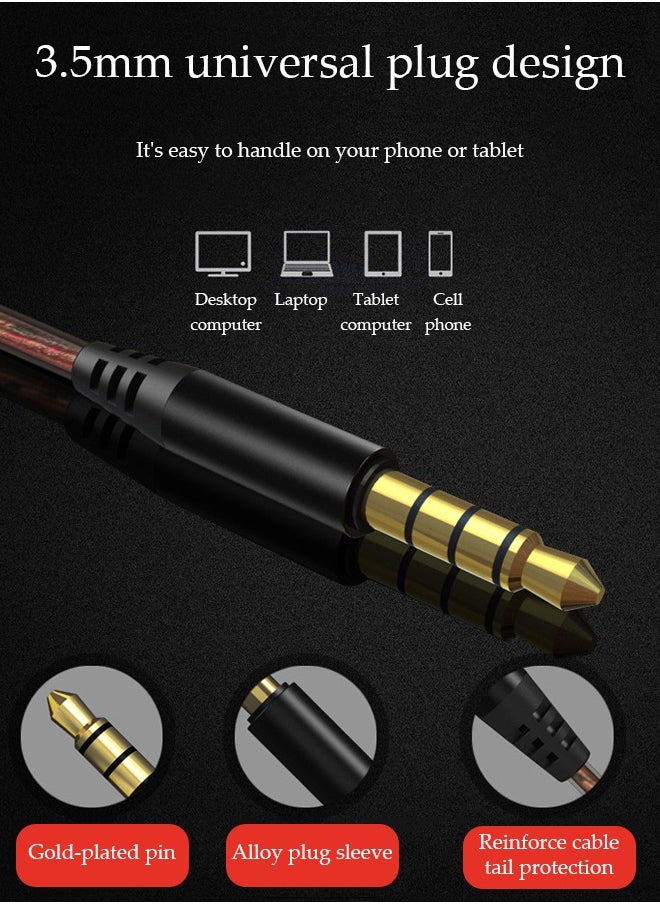 In ear headphone,heavy bass wired monitor dual dynamic headphones, ergonomic cochlear headphones ，with microphone, 1.2M, 3.5MM universal plug