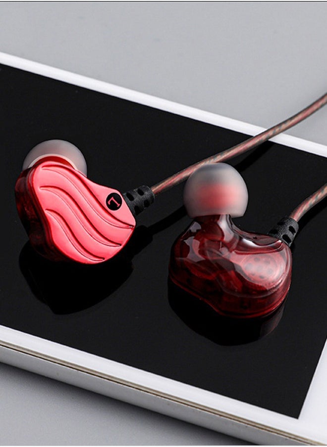 In ear headphone,heavy bass wired monitor dual dynamic headphones, ergonomic cochlear headphones ，with microphone, 1.2M, 3.5MM universal plug