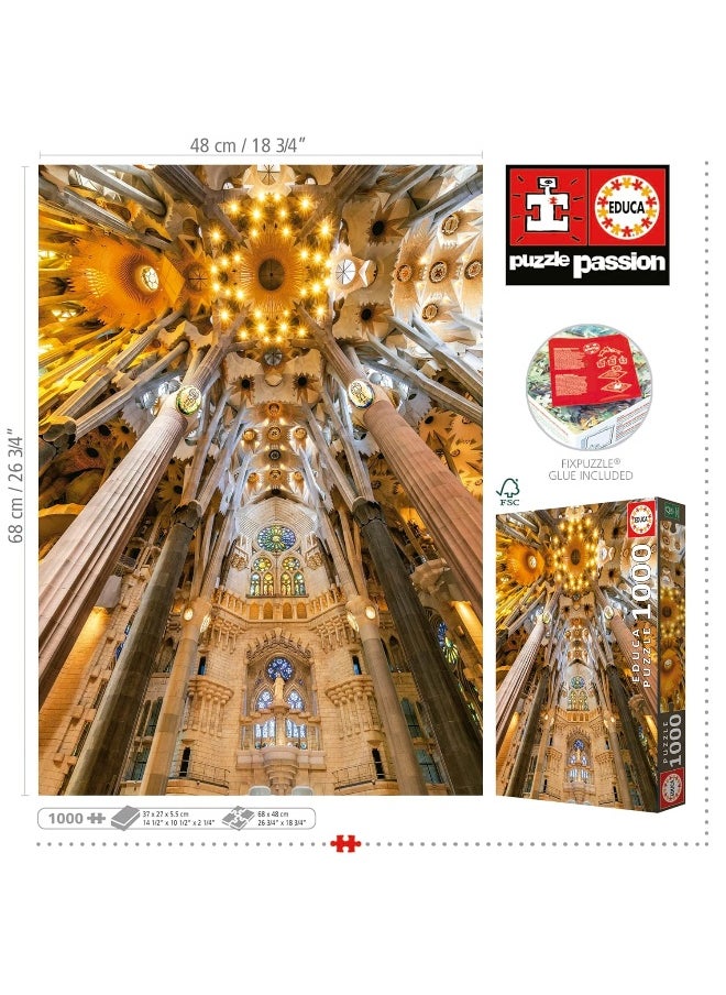 Educa La Sagrada Familia Interior Jigsaw Puzzle (1000 Pieces)