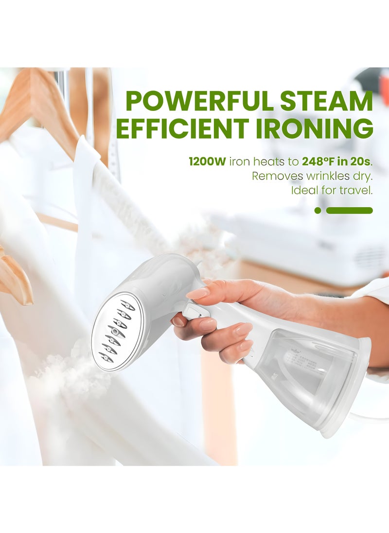 Garment Steamer Iron High-Power Handheld Garment Steamer Clothes Steamer Portable Steam Iron 300ml Detachable Tank Anti-Drip Technology 1500 W