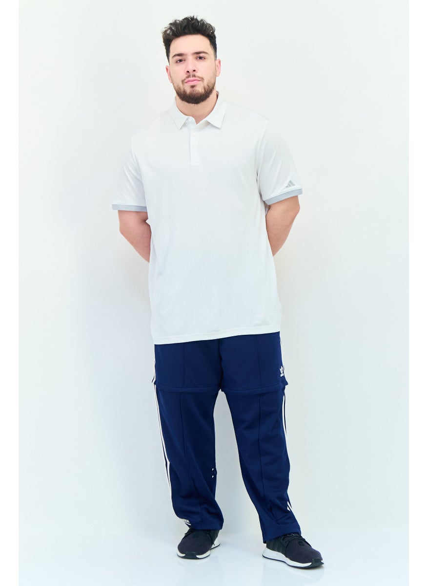 Men Sportswear Fit Brand Logo Short Sleeves Outdoor Polo Shirt, White