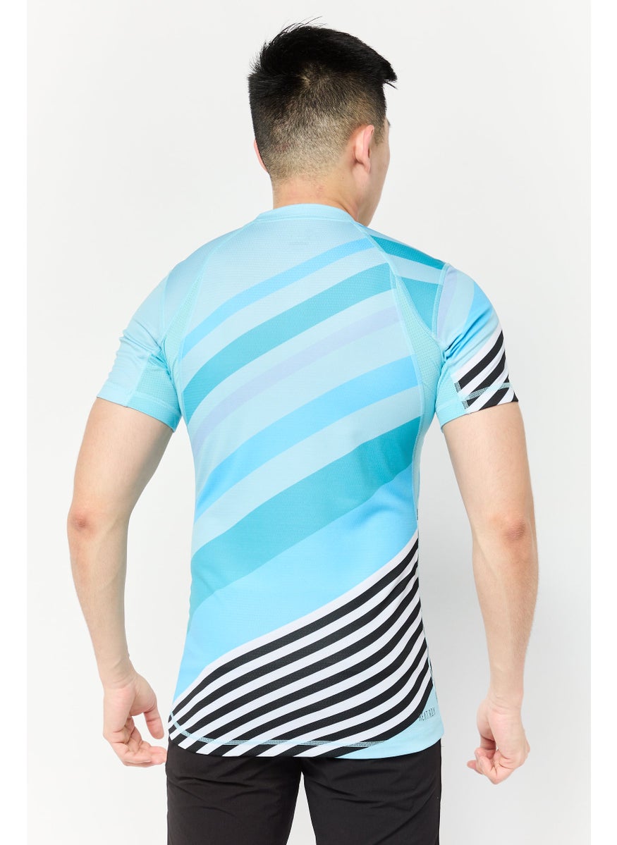Men Sportswear Fit Short Sleeves Training T-Shirts, Turquoise