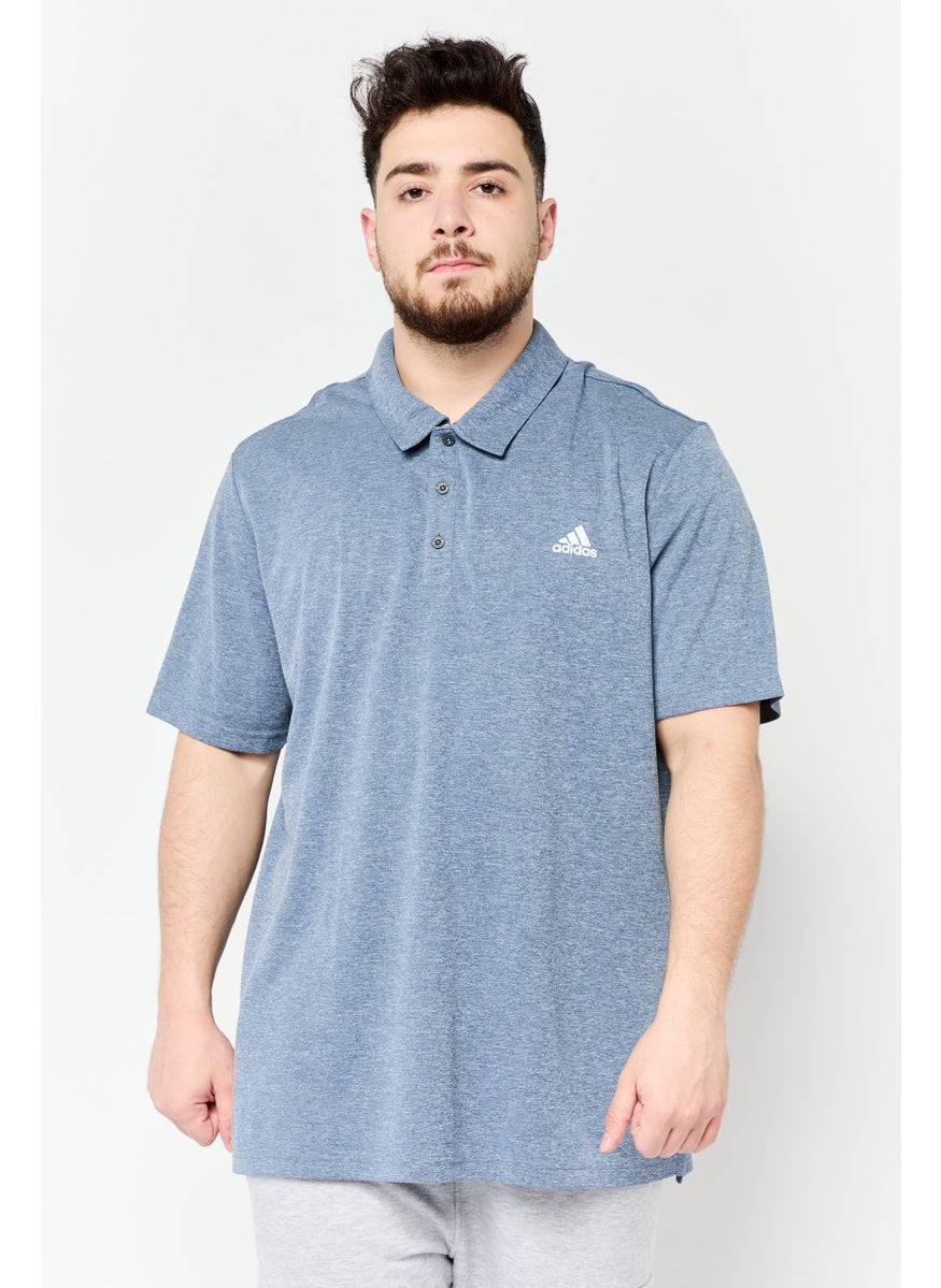 Men Sportswear Fit Short Sleeve Advantage Novelty Outdoor Polo Shirt, Heather Blue