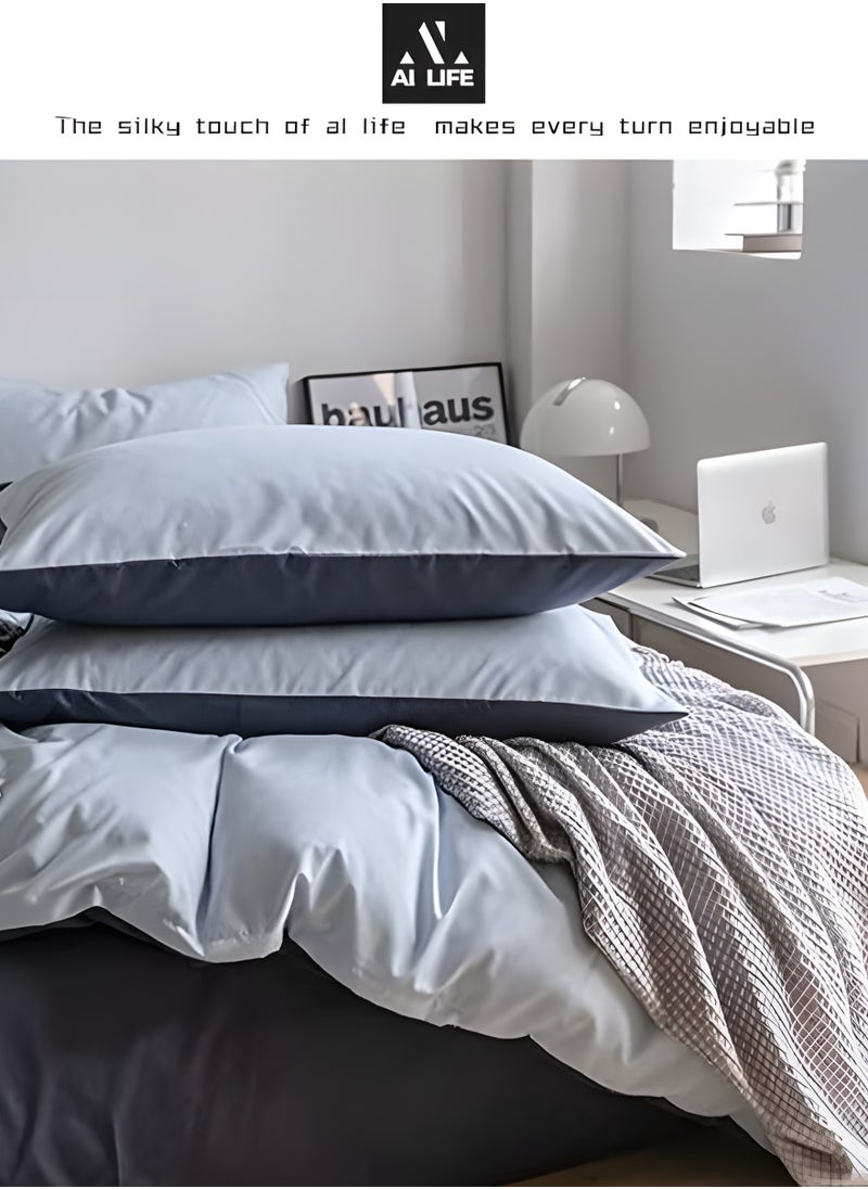 AI LIFE King Size Bedding Flat Sheet 6 PCS Bed Sheet Set Super Soft Cotton Breathable Cozy Non Pilling Sheets Shrinkage and Fade Resistant Easy Care