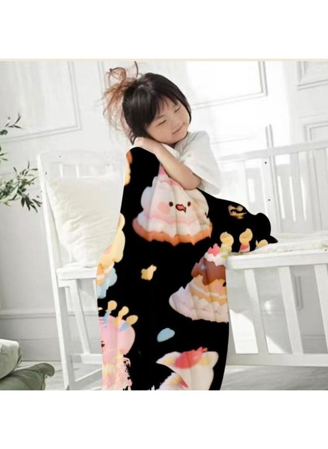 Children's or student cartoon flannel thin blanket (warm and comfortable, suitable for sleep, games) 100cm*150cm - 546