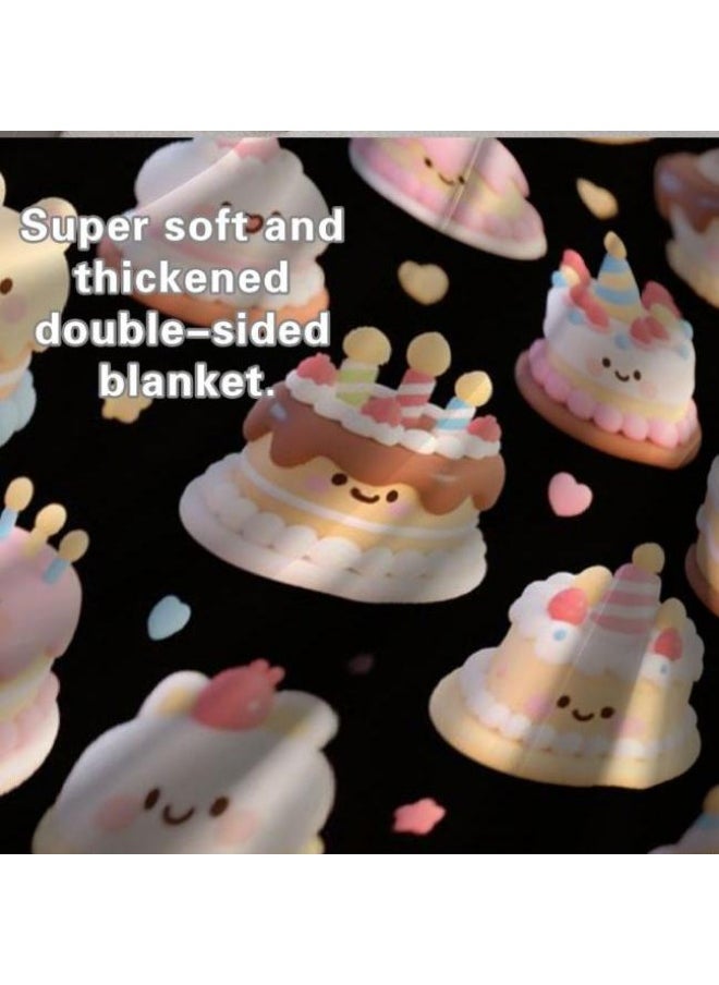 Children's or student cartoon flannel thin blanket (warm and comfortable, suitable for sleep, games) 100cm*150cm - 546