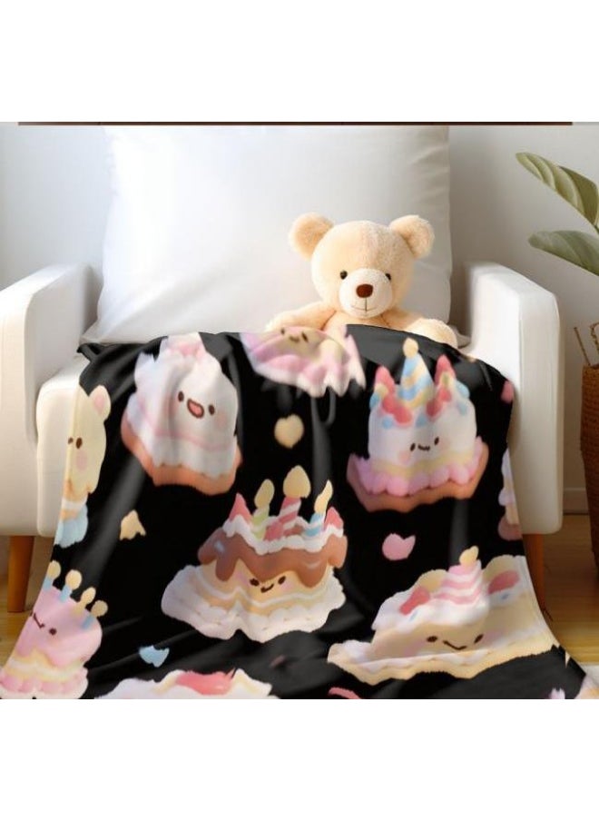 Children's or student cartoon flannel thin blanket (warm and comfortable, suitable for sleep, games) 100cm*150cm - 546