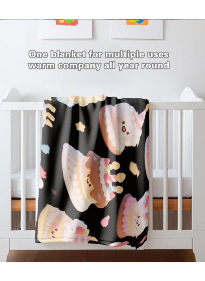 Children's or student cartoon flannel thin blanket (warm and comfortable, suitable for sleep, games) 100cm*150cm - 546