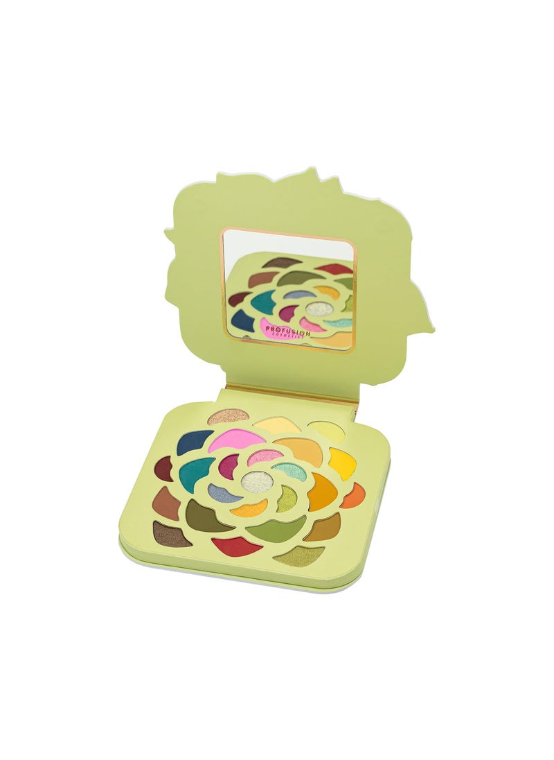 Profusion Cosmetics Desert Sage 25-Shade Eyeshadow Palette, Limited Edition, Blendable, Buildable Array of Pigmented Earthy Toned and Blooming Colorful Hues