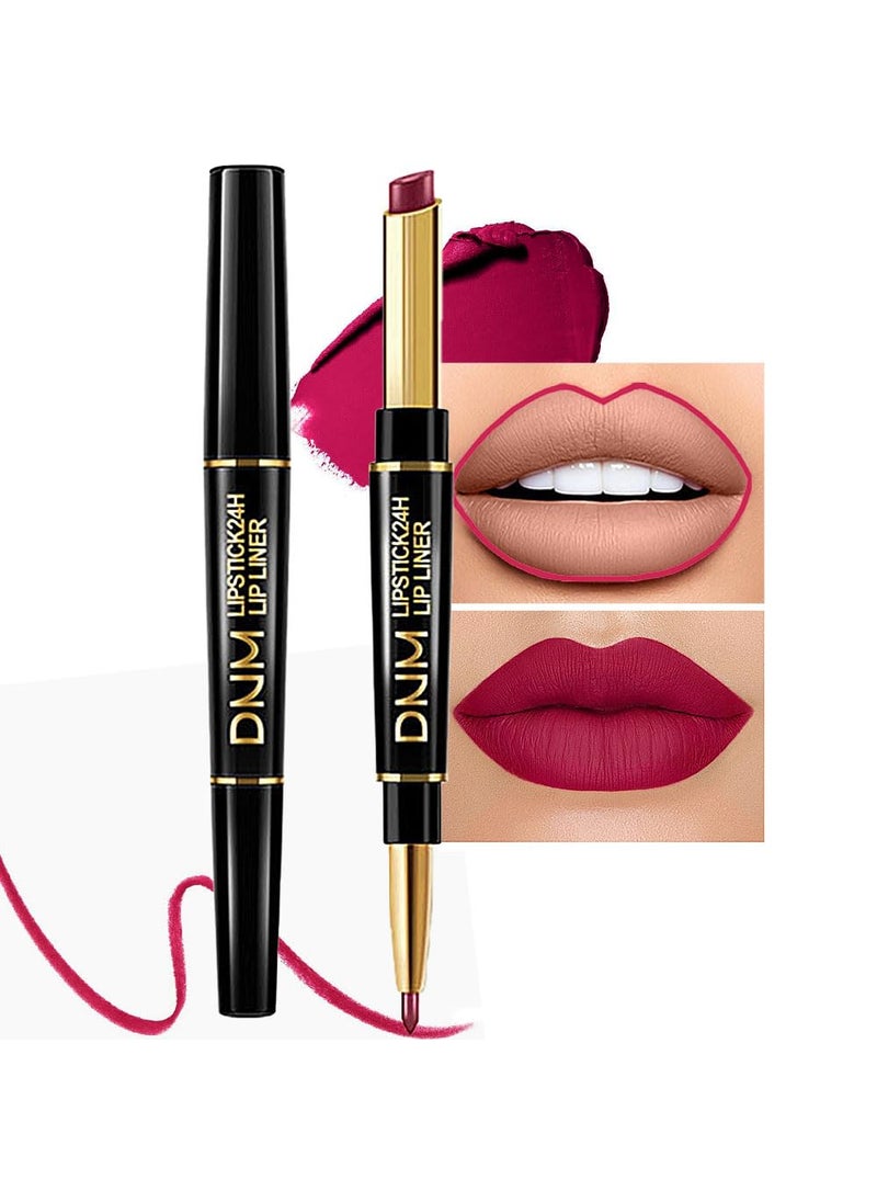 evpct 1Pcs Plum Red Matte Lip Liner & Lipstick Set Kit for Women - Long Lasting, Waterproof, 24 Hour Lipstick & Lip Liners Combo
