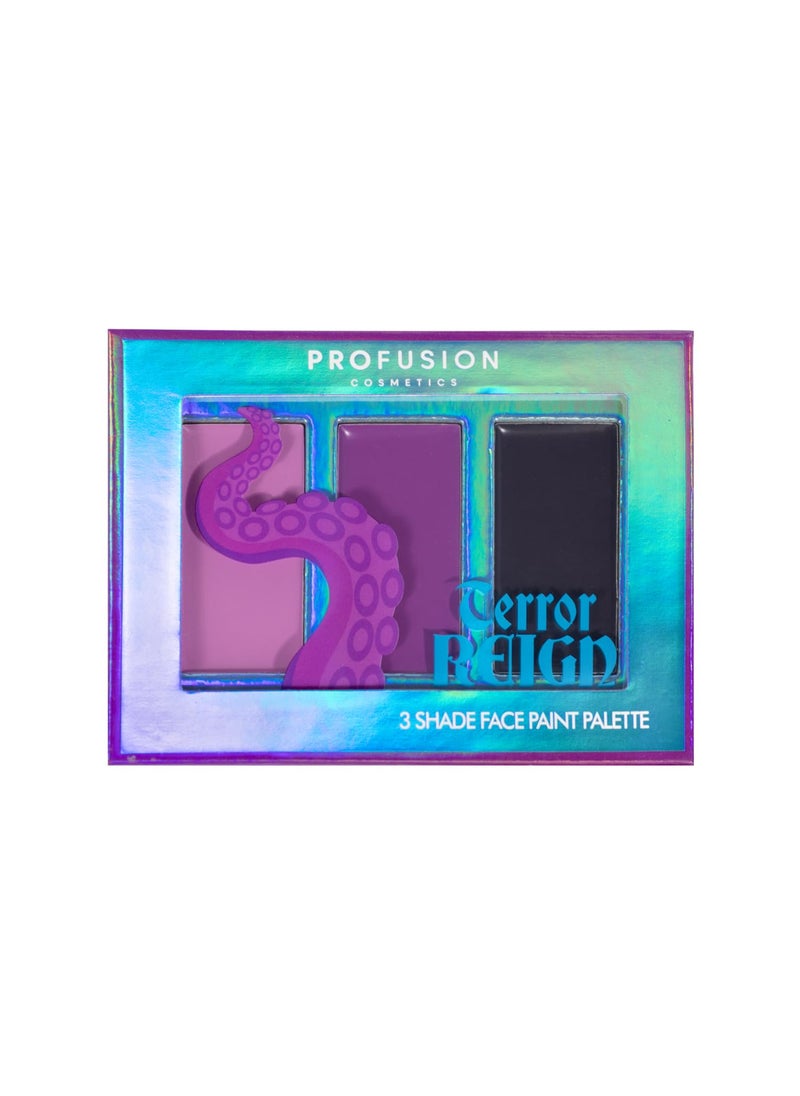 Profusion Cosmetics Sea Witch Face and Body Paint, Dive into Halloween With Long Wearing and Richly Pigmented Shades, Creamy Formula for Wickedly Realistic Looks With 3 Shade Palette (Terror Reign)