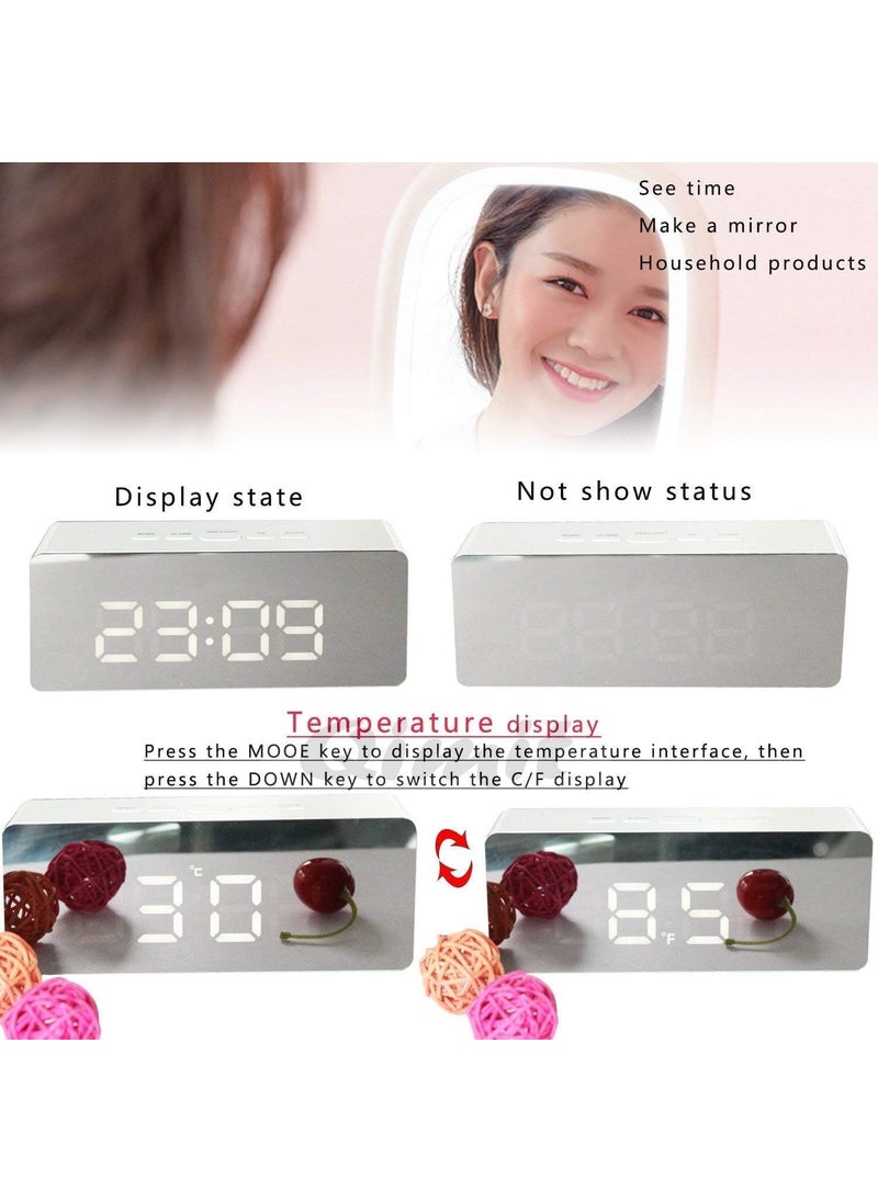 Redvant Digital Alarm Clock Table Clock for Students Home Office Corporate with Automatic Sensor Date TemperatureBlackPlastic 14W x 8H Centimeters