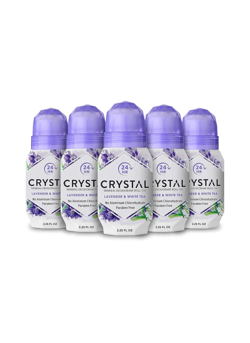 CRYSTAL Deodorant Mineral Deodorant Roll-On, Lavender & White Tea 2.25 oz (Pack of 5) SG_B002F8I8VS_US