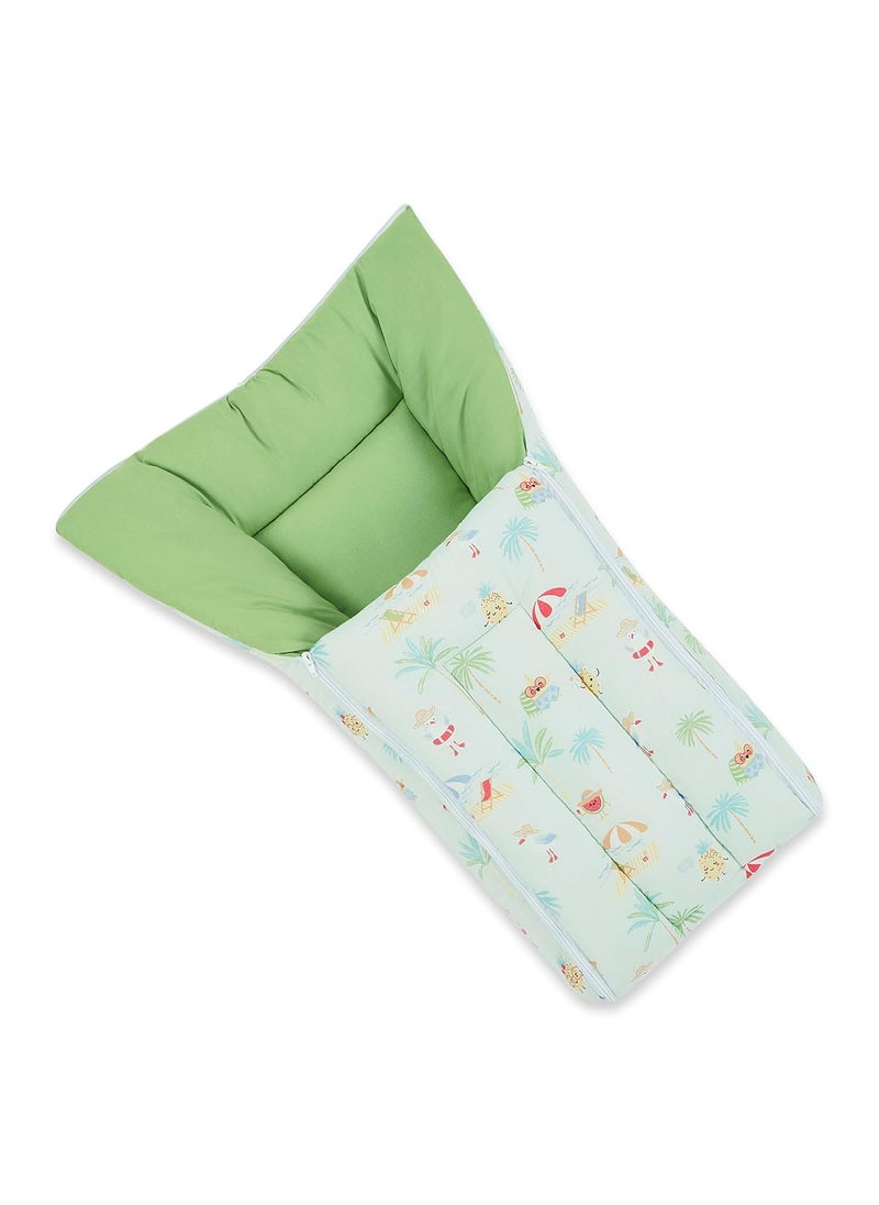 Haus Kinder Cotton Poplin 3 in 1 Baby Carry Nest Cum Sleeping Bag Baby Sleeping Nest Multi Color Carry Nest for New Born Baby to 6 Months Perfect Size for Your Baby 6730Cm Sunny Citrus Splash