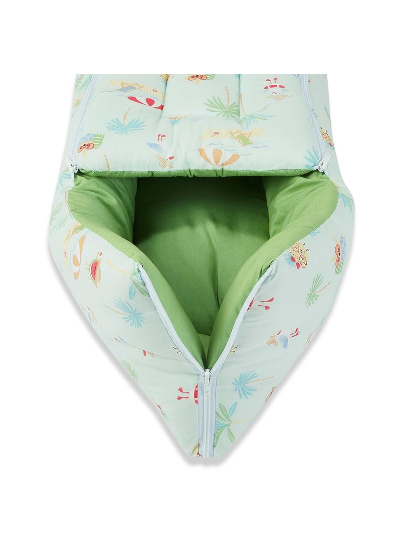 Haus Kinder Cotton Poplin 3 in 1 Baby Carry Nest Cum Sleeping Bag Baby Sleeping Nest Multi Color Carry Nest for New Born Baby to 6 Months Perfect Size for Your Baby 6730Cm Sunny Citrus Splash
