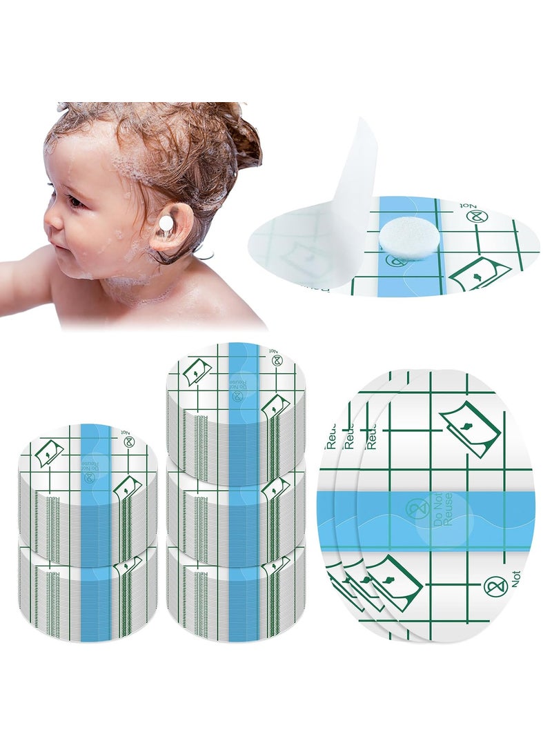 Teling 300 Pcs Ear Covers for Shower Waterproof Protector Newborn Stickers Disposable Cotton Ball Baby Baby Shower Ear Covers for Bath Kids Swimming Surfing Snorkeling Water Sport(Blue)