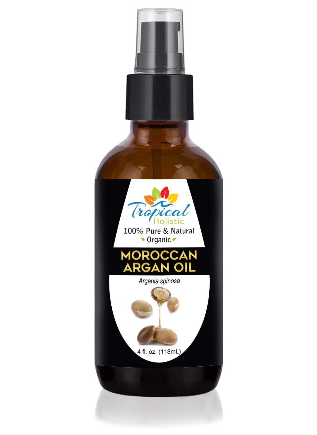 Pure Moroccan Argan Oil 4 oz, 100% Natural Organic, Cold Pressed Argan Oil for Skin and Hair to Restore Shine, Control Frizz, Hydrates Skin, Nourishes Brittle Nails