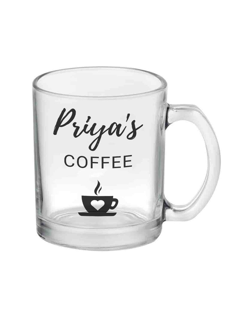 Nutcase Customized Glass Coffee Mugs for Tea with Add Name 350ml - Cup