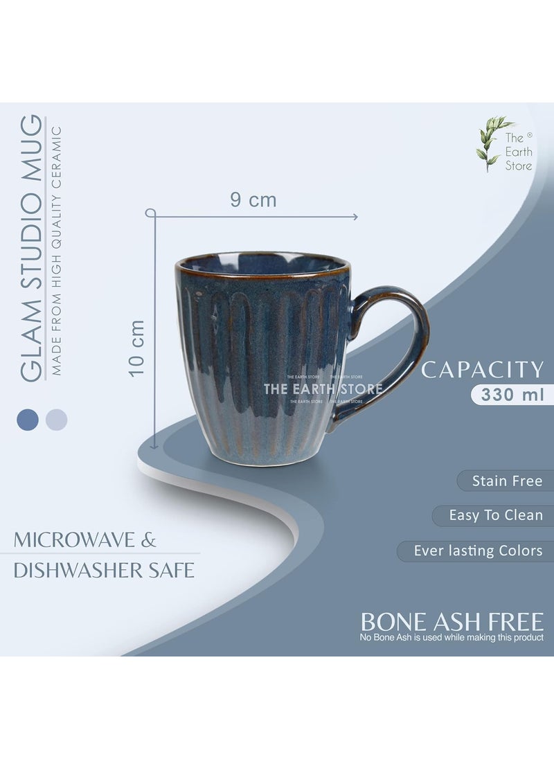 The Earth Store Glam Studio Coffee Mug Set of 4 Ceramic Mugs to Gift to Best Friend Tea Mugs Microwave Safe Coffee Mugs Ceramic Tea Cups