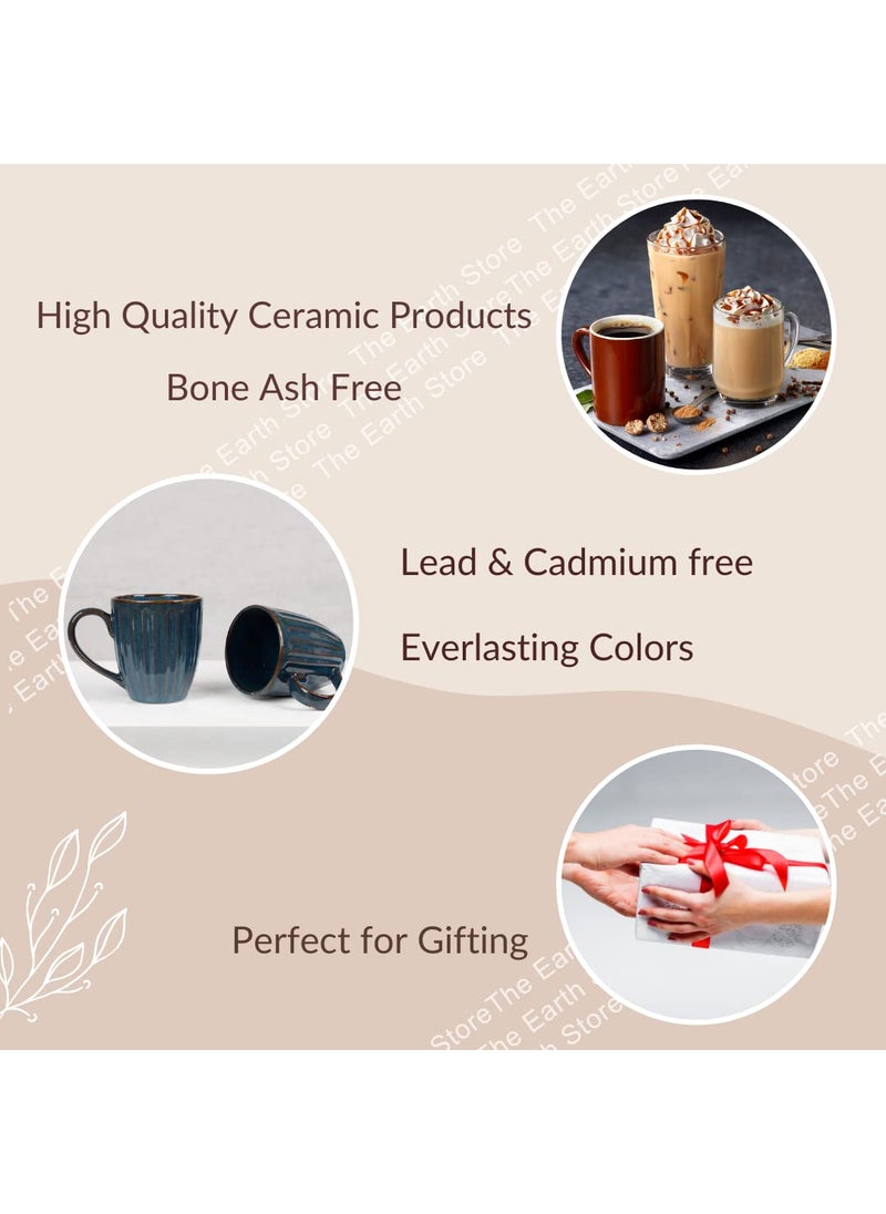 The Earth Store Glam Studio Coffee Mug Set of 4 Ceramic Mugs to Gift to Best Friend Tea Mugs Microwave Safe Coffee Mugs Ceramic Tea Cups