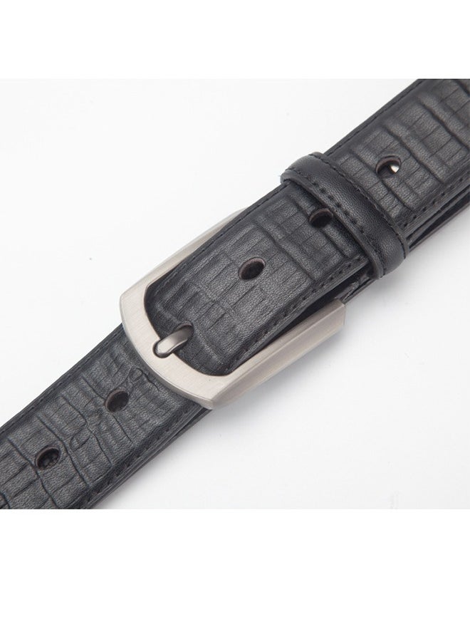 Premium Classic Pin Buckle Belt - Casual Embossed Leather Belt For Men - 3.4CM Wide Genuine Leather Belt Without Buckle Timeless Elegance For The Modern Gentleman