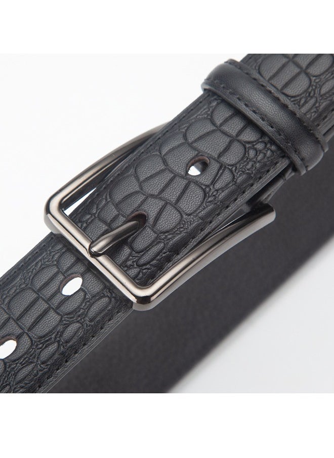 Premium Classic Pin Buckle Belt - Casual Embossed Leather Belt For Men - 3.4CM Wide Genuine Leather Belt Without Buckle Timeless Elegance For The Modern Gentleman