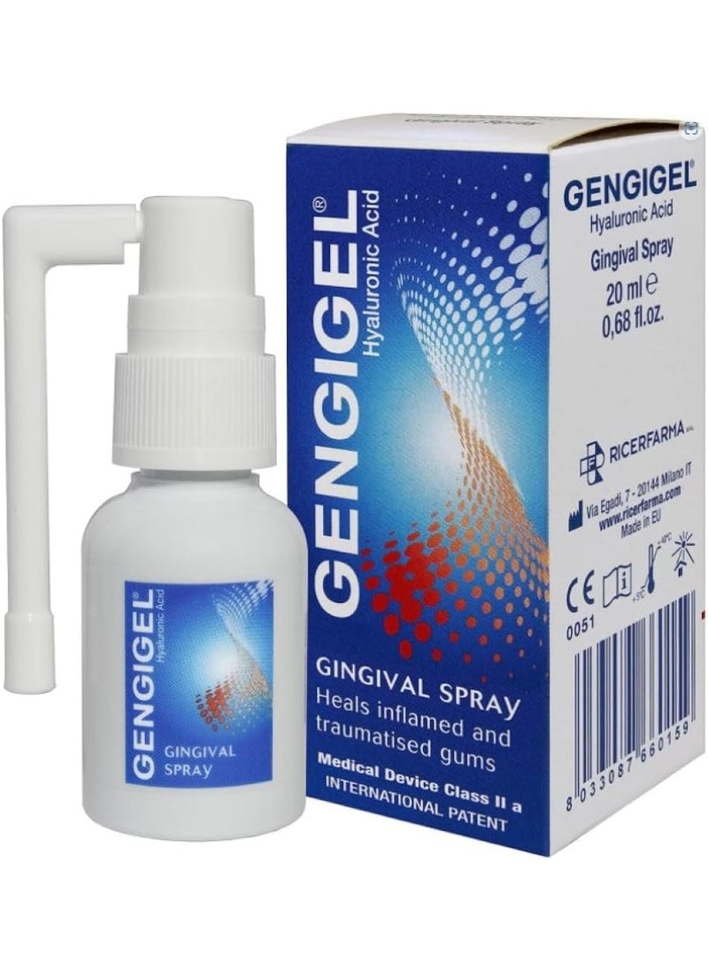 Hyaluronic Acid Oral Spray for Mouth & Gum Discomfort (20 ml), Soothes Irritation, Promotes Natural Healing & Protects Delicate Oral Tissue, No Paraben or SLS, Vegan & Kosher