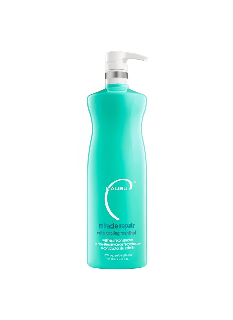 Malibu C Miracle Repair Reconstructor - Nourishing Hair Treatment for Weak, Damaged Strands - Flax Protein & Vitamin B5 for Moisture