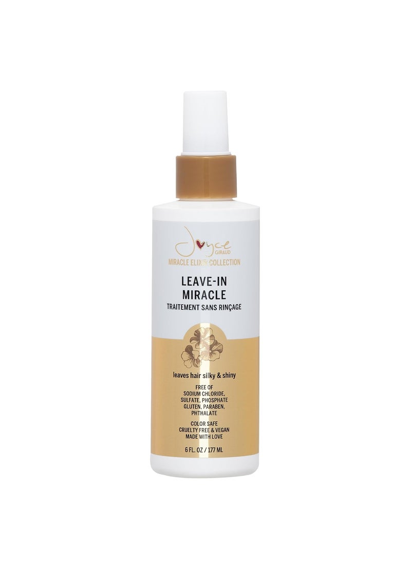 Joyce Giraud Leave-In Miracle Treatment with Pure4 Oils, 6 Oz, Protects from Breakage, Tames Frizz, Adds Shine, Weightless Formula