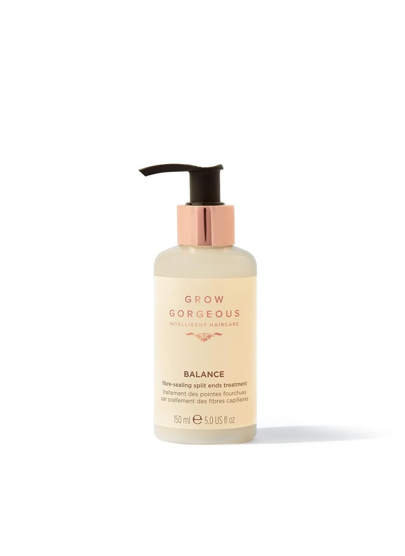Grow Gorgeous Balance Fiber-Sealing Split Ends Treatment, 150ml - Fiber-Sealing Serum to Smooth and Rebuild Broken Strands -Vegan