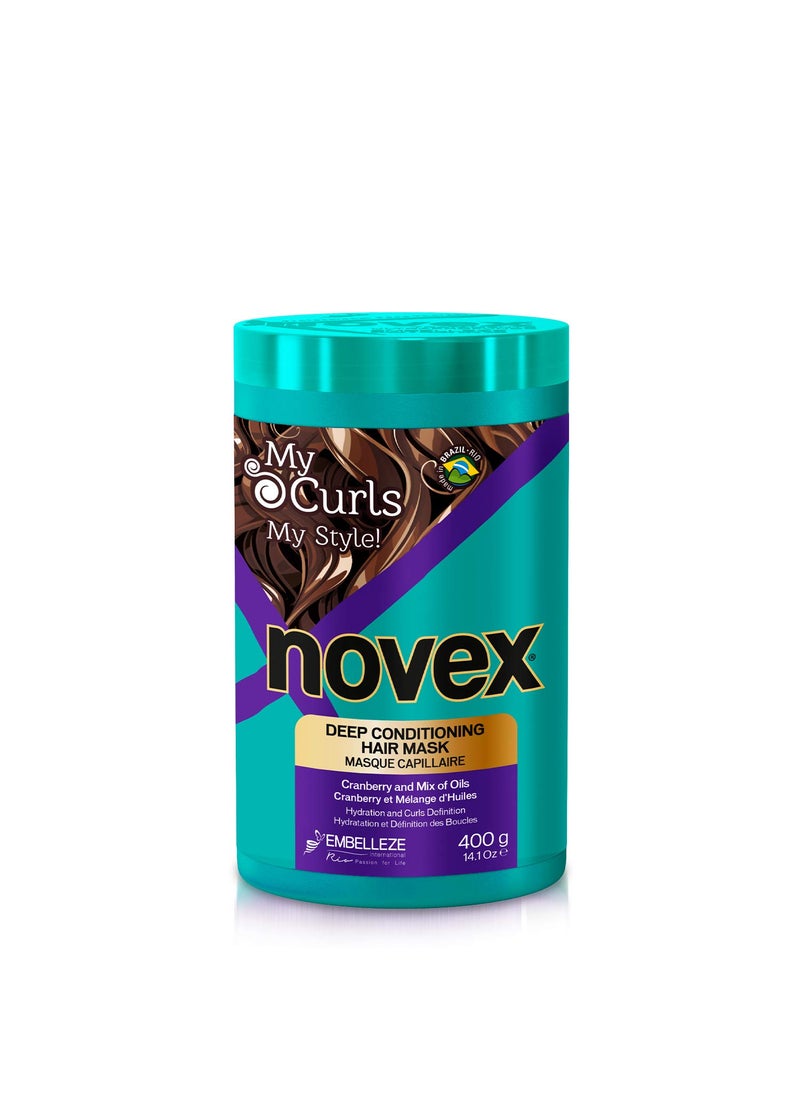 Novex My Curls Extra Deep Hair Care Cream Mask 14oz/400g - Enhanced with a Mix of Oils and Cranberry Extract (Suitable for All Curls)