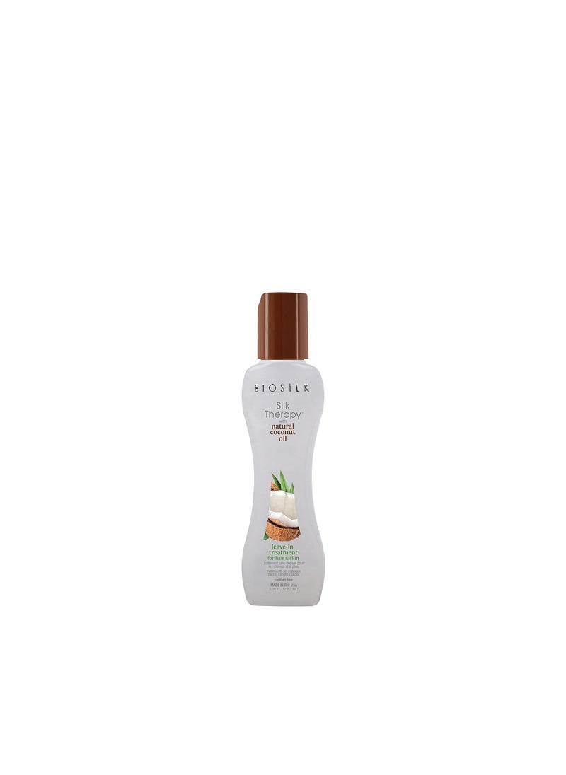 Farouk Biosilk Silk Therapy Organic Coconut Oil Leave-in Treatment For Hair & Skin, 0.14 Ounce