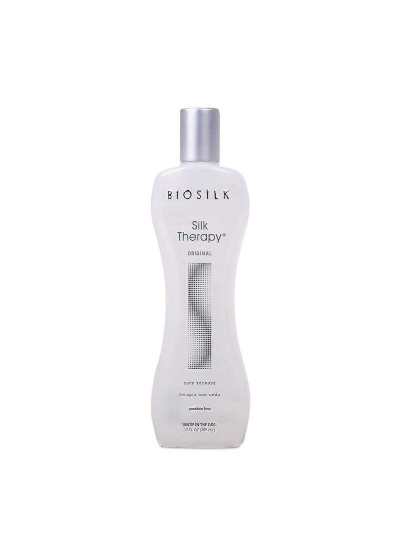 BioSilk Silk Therapy Original Cure, Reconstructing Treatment For Adding Shine & Helping Prevent Split Ends, Sulfate, Paraben, & Cruelty-Free, 12 Oz