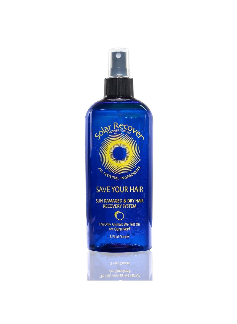 Solar Recover All Natural Hair Conditioner for Sun Damaged Hair - Leave-In Spray (8 oz) - Hydrating Detangler for Dry, Damaged Hair