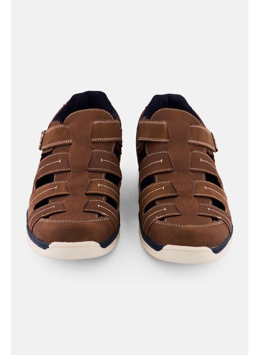 Men Velcro Closure Casual Shoes, Brown