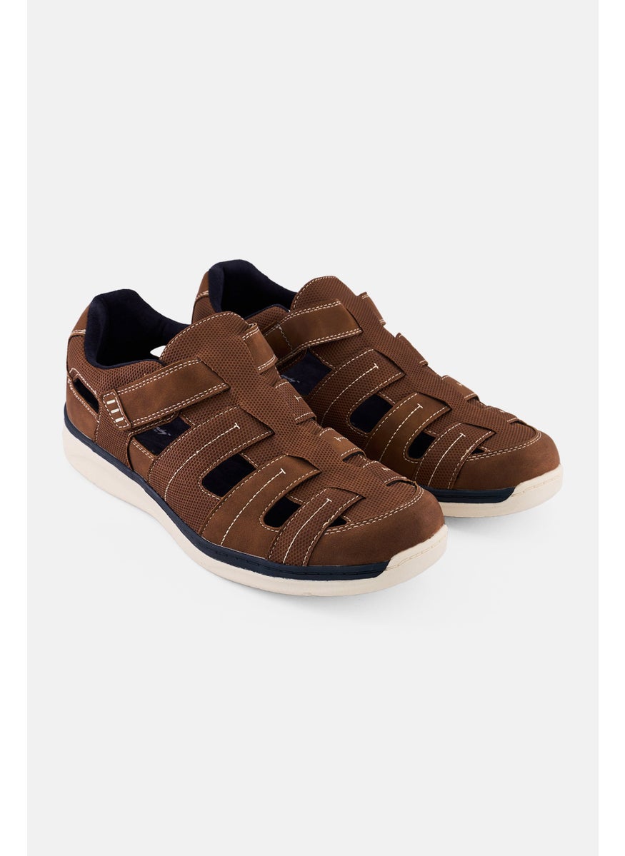 Men Velcro Closure Casual Shoes, Brown