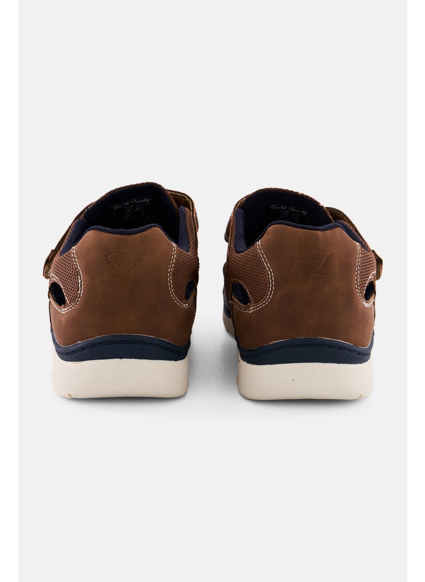 Men Velcro Closure Casual Shoes, Brown