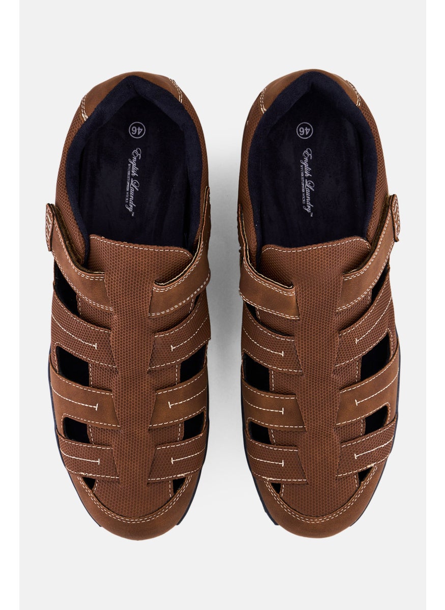 Men Velcro Closure Casual Shoes, Brown