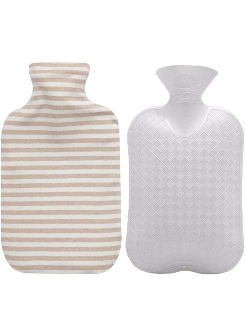 Fashy Hot Water Bottle with Organic Cotton Cover (Ivory, 67oz)