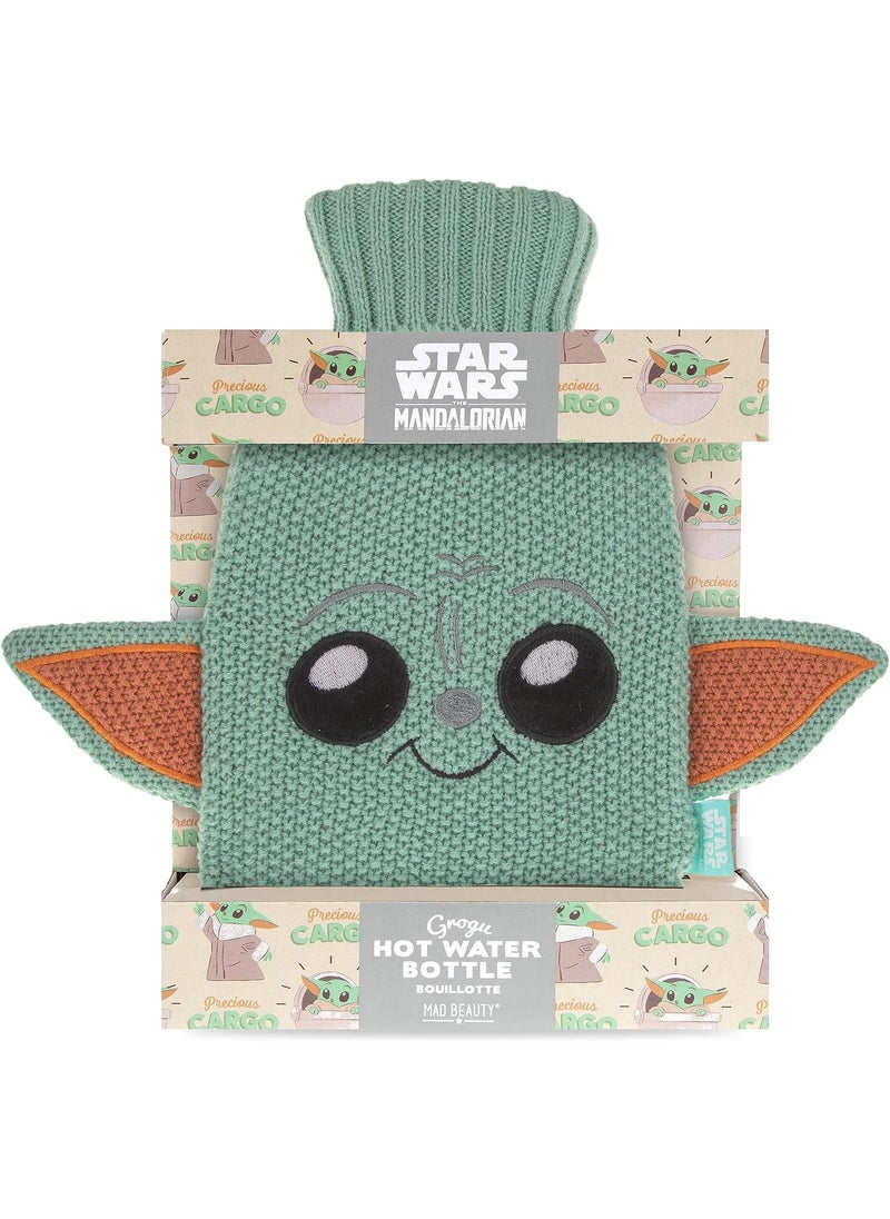 Grogu Hot Water Bottle, Hot Water Bag for Neck, Shoulder Pain and Hand Feet Warmer, Hot Compress and Cold Therapy, Great Gift