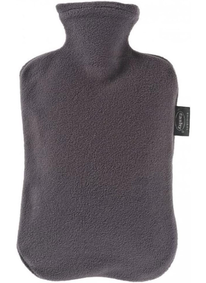 Fashy Hot Water Bottle with Fleece Cover, 2.0 L, Charcoal