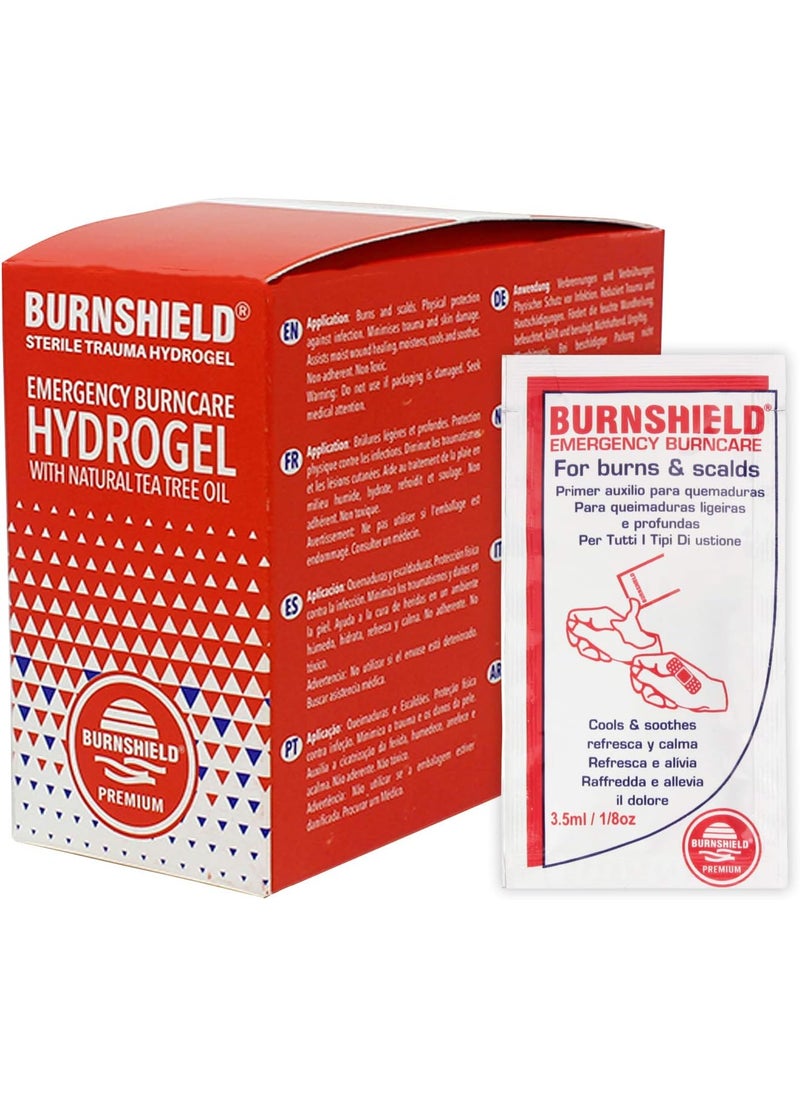 Burnshield First Aid Burn Relief Hydrogel Sachets, 25 Count