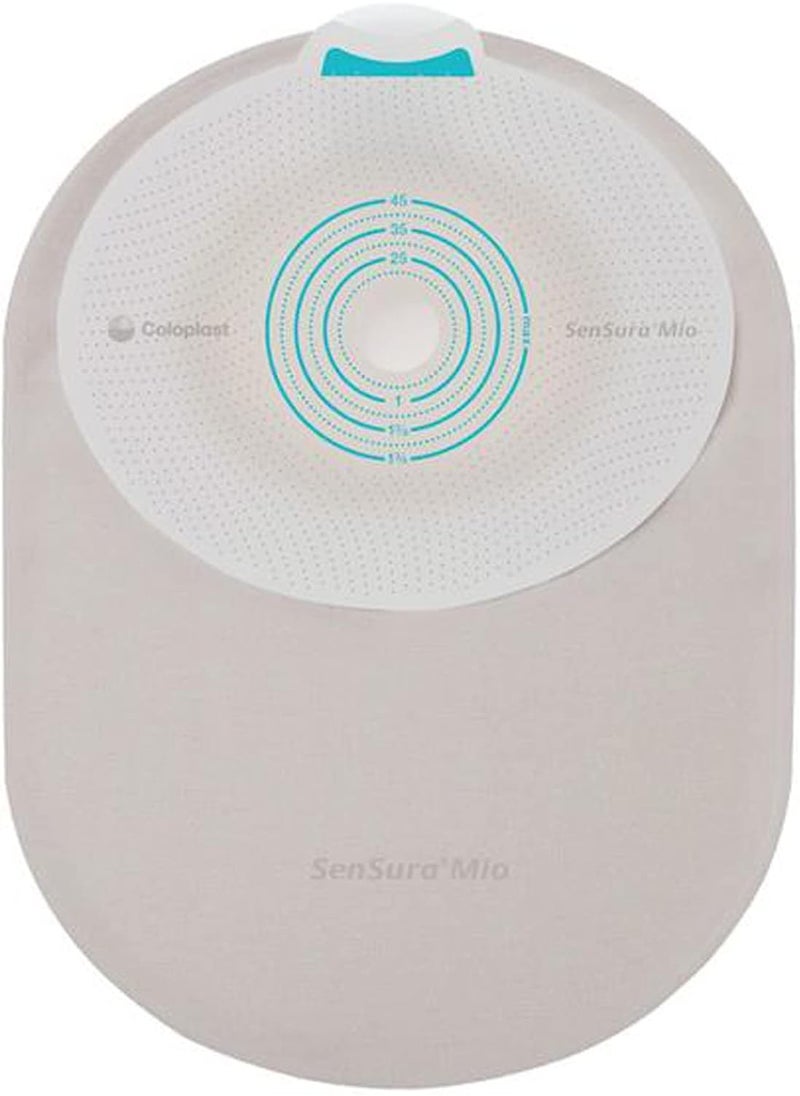 SenSura Mio Ostomy Pouch Closed End 5/8 to 1-3/4 Inch Stoma 8-1/4 Inch Length, Maxi 1pc System Opaque Gray 10881, 30 Ct